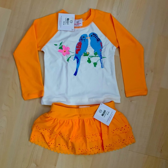 Hanna Andersson Swim Set Parrot Appliqué 100 4 - Picture 1 of 3